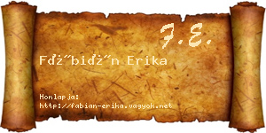 Fábián Erika névjegykártya