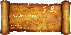 Fábián Erika névjegykártya